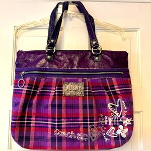 Coach Poppy Tartan Glam Tote Limited Edition